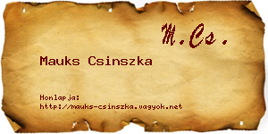 Mauks Csinszka névjegykártya